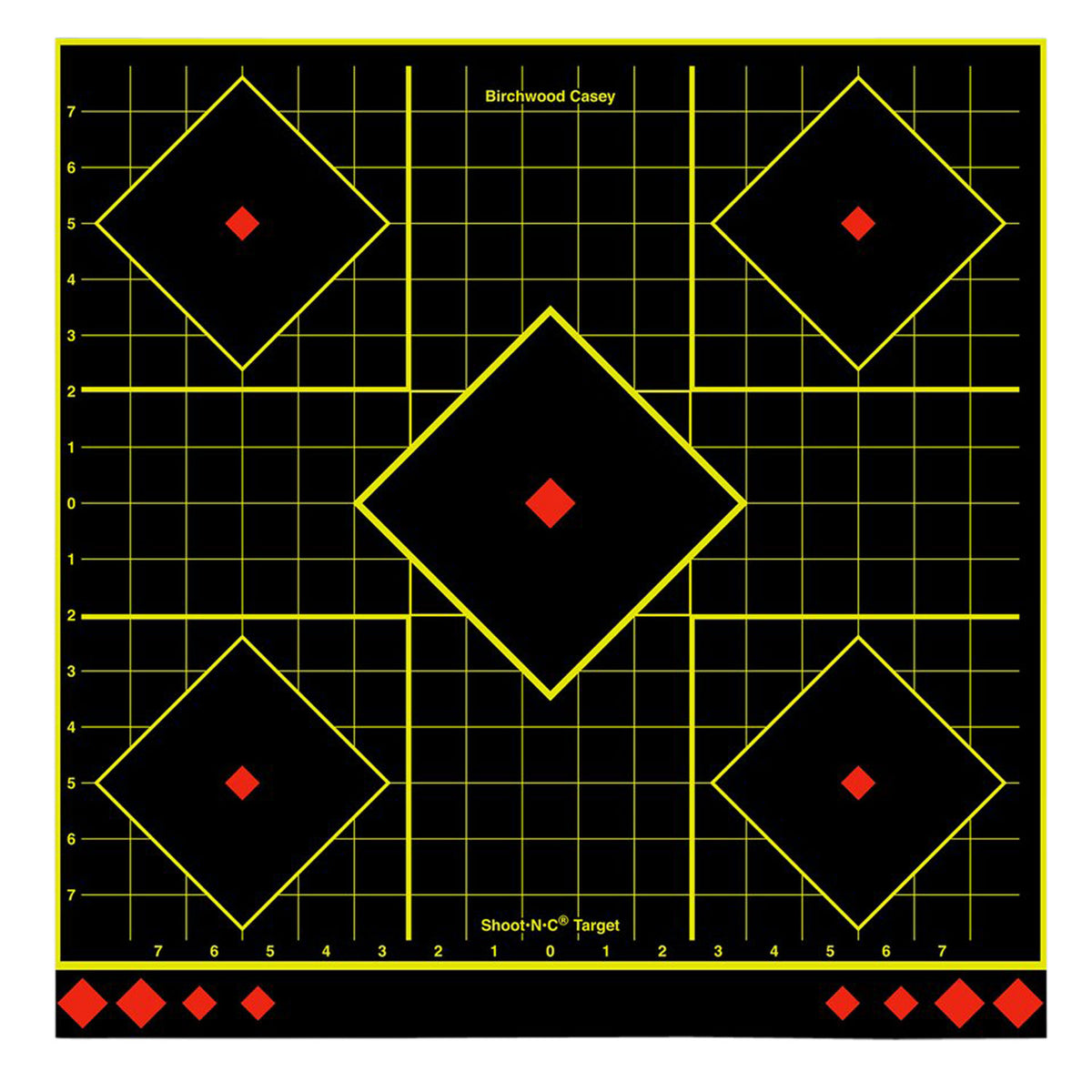 Birchwood Casey Shoot-N-C 34175 Multi Color 17.75" 5-Diamond Reactive Target Self-Adhesive Paper 5 Pack