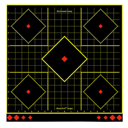 Birchwood Casey Shoot-N-C 34175 Multi Color 17.75" 5-Diamond Reactive Target Self-Adhesive Paper 5 Pack