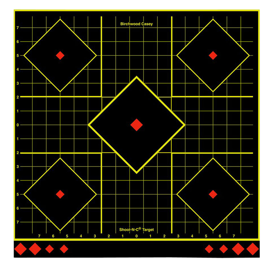 Birchwood Casey Shoot-N-C 34175 Multi Color 17.75" 5-Diamond Reactive Target Self-Adhesive Paper 5 Pack