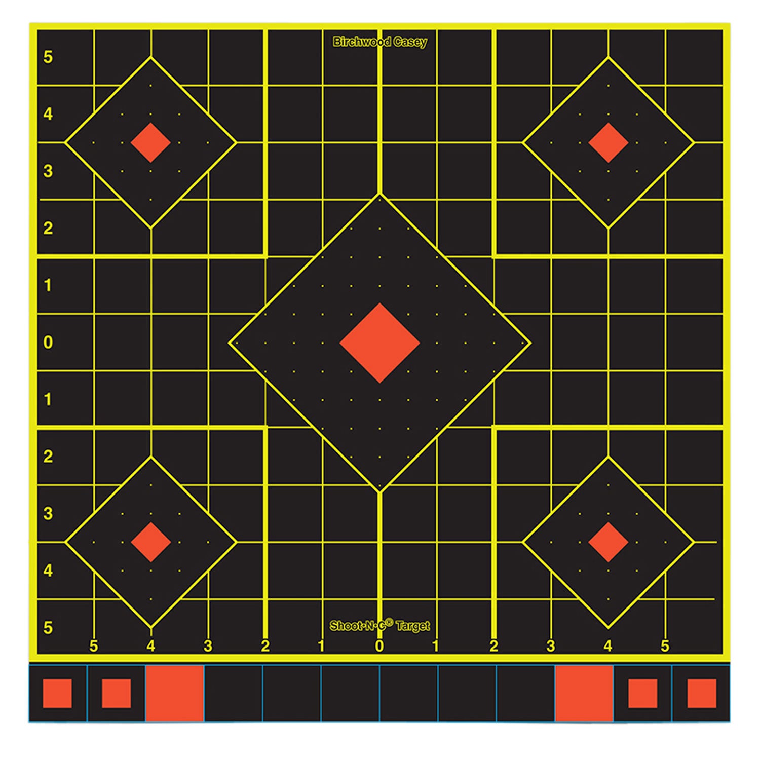 Birchwood Casey Shoot-N-C 34214 Multi Color 12" 5-Diamond Reactive Adhesive Paper Target 12 Pack