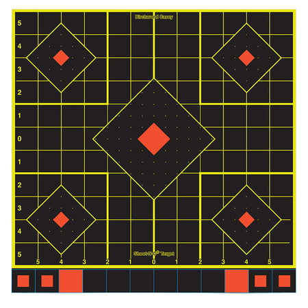 Birchwood Casey Shoot-N-C 34214 Multi Color 12" 5-Diamond Reactive Adhesive Paper Target 12 Pack