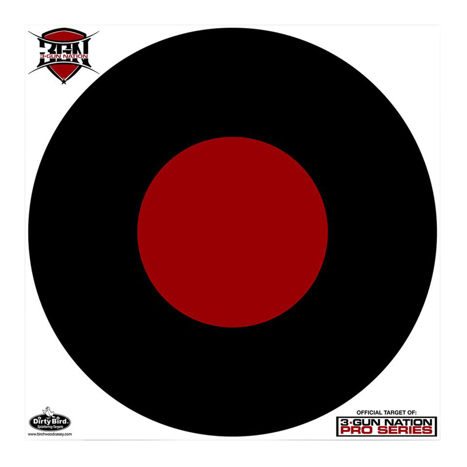 Birchwood Casey Dirty Bird 35187 Black/Red 17.25" 3-Gun Nation Circle Hanging Paper Target 5 Pack
