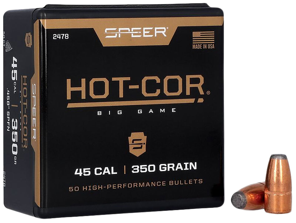 Speer 2478 .45 Cal 350gr Hot-Cor SPFN Large Bore Reloading Bullets