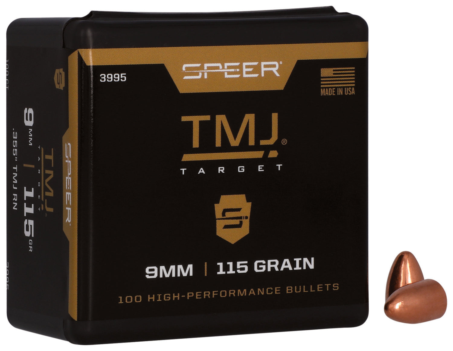 Speer 3995 9mm 115gr Uni-Cor TMJ Pistol Reloading Bullets