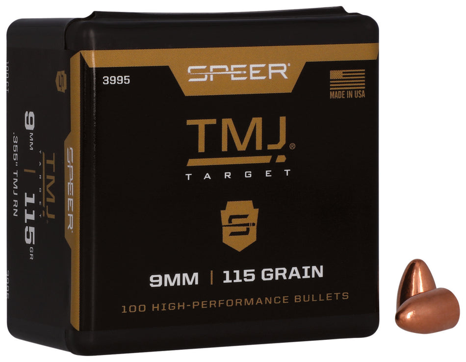 Speer 3995 9mm 115gr Uni-Cor TMJ Pistol Reloading Bullets