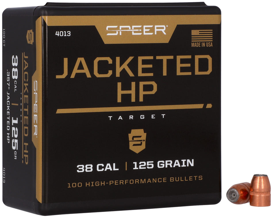 Speer 4013 Handgun Plinking 38 Caliber 125gr JHP Component Bullets 100/Box