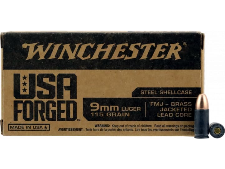 Winchester 9mm Luger/Parabellum WIN9SV USA Forged Full Metal Jacket FMJ 115 Grain