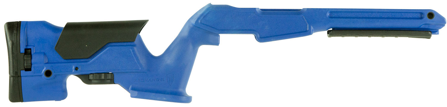 Archangel AAP1022BB Ruger 10/22 Bullseye Blue Ambidextrous Precision Stock Fixed with Adjustable Cheek Riser and Picatinny Rail
