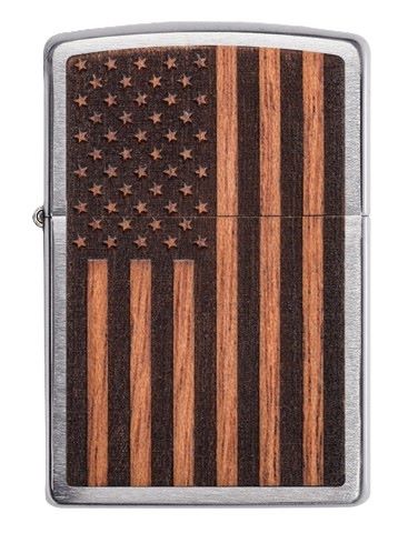 ZIPPO WINDPROOF LIGHTER WOODCHUCK AMERICAN FLAG