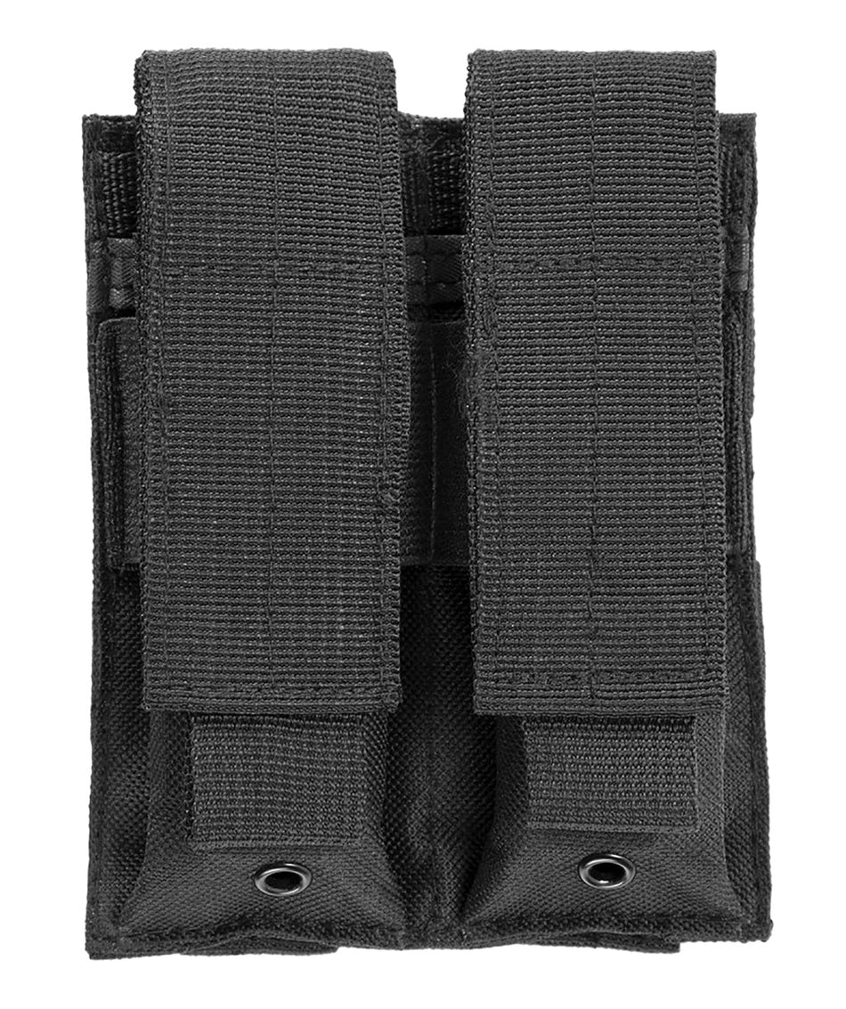 NcStar CVP2P2931B Double Pistol Magazine Pouch Black Nylon Snap Closure