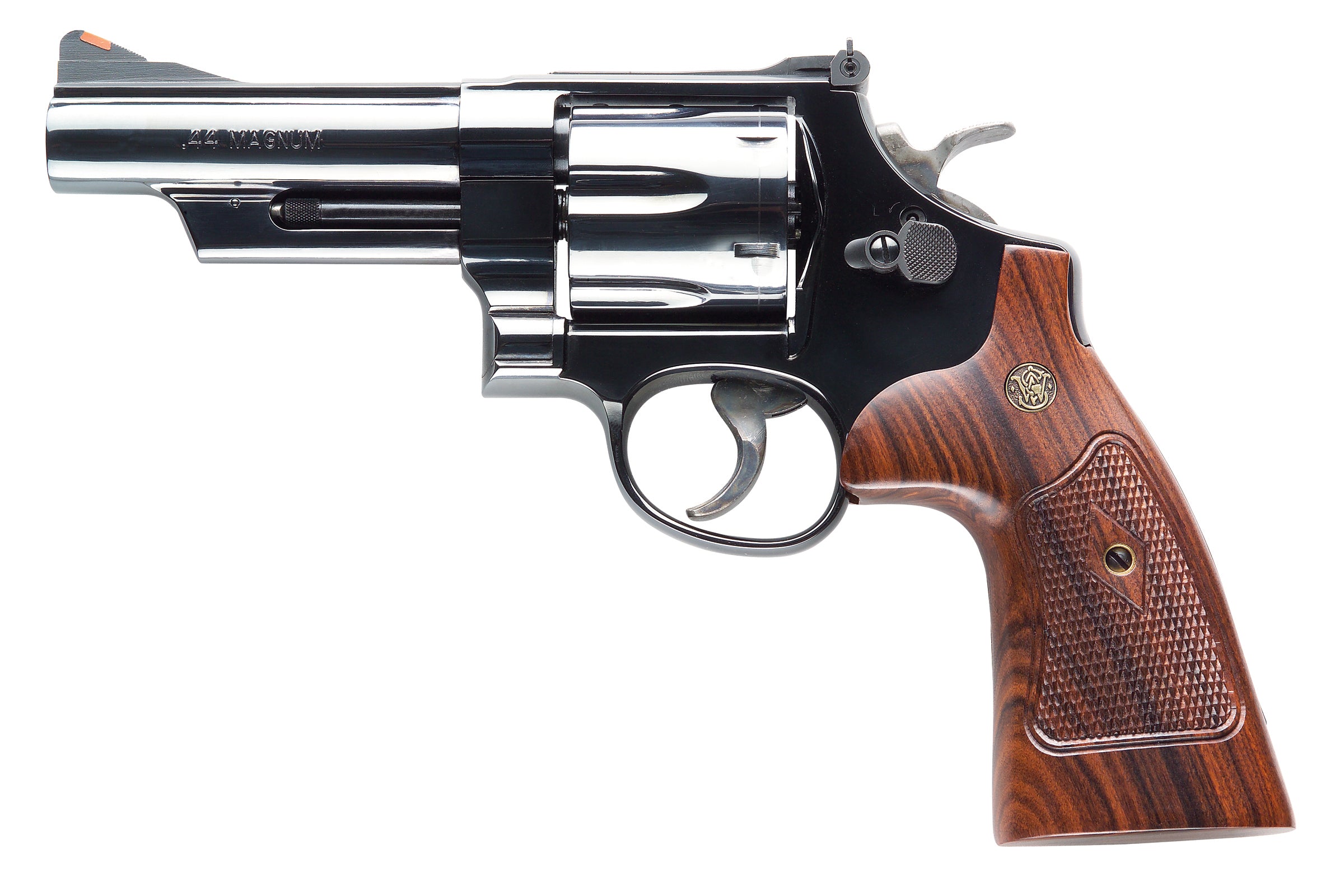 Smith & Wesson 150254 Model 29 Classic 44 Rem Mag or 44 S&W Spl Blued Carbon Steel 4" Barrel, 6rd Cylinder & N-Frame, Checkered Square Butt Walnut Grip