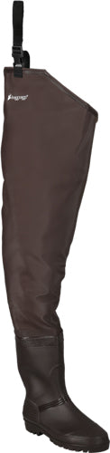 FROGG TOGGS MEN'S RANA PVC LUG SOLE HIP WADER BROWN SIZE 10