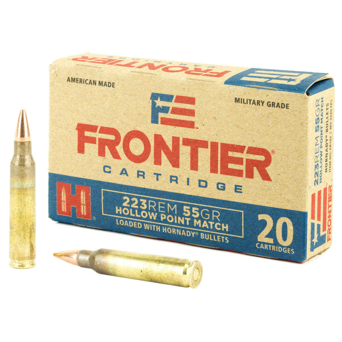 Frontier Cartridge .223 Remington FR140 Lake City Military Grade Match Hollow Point Match 55 Grain