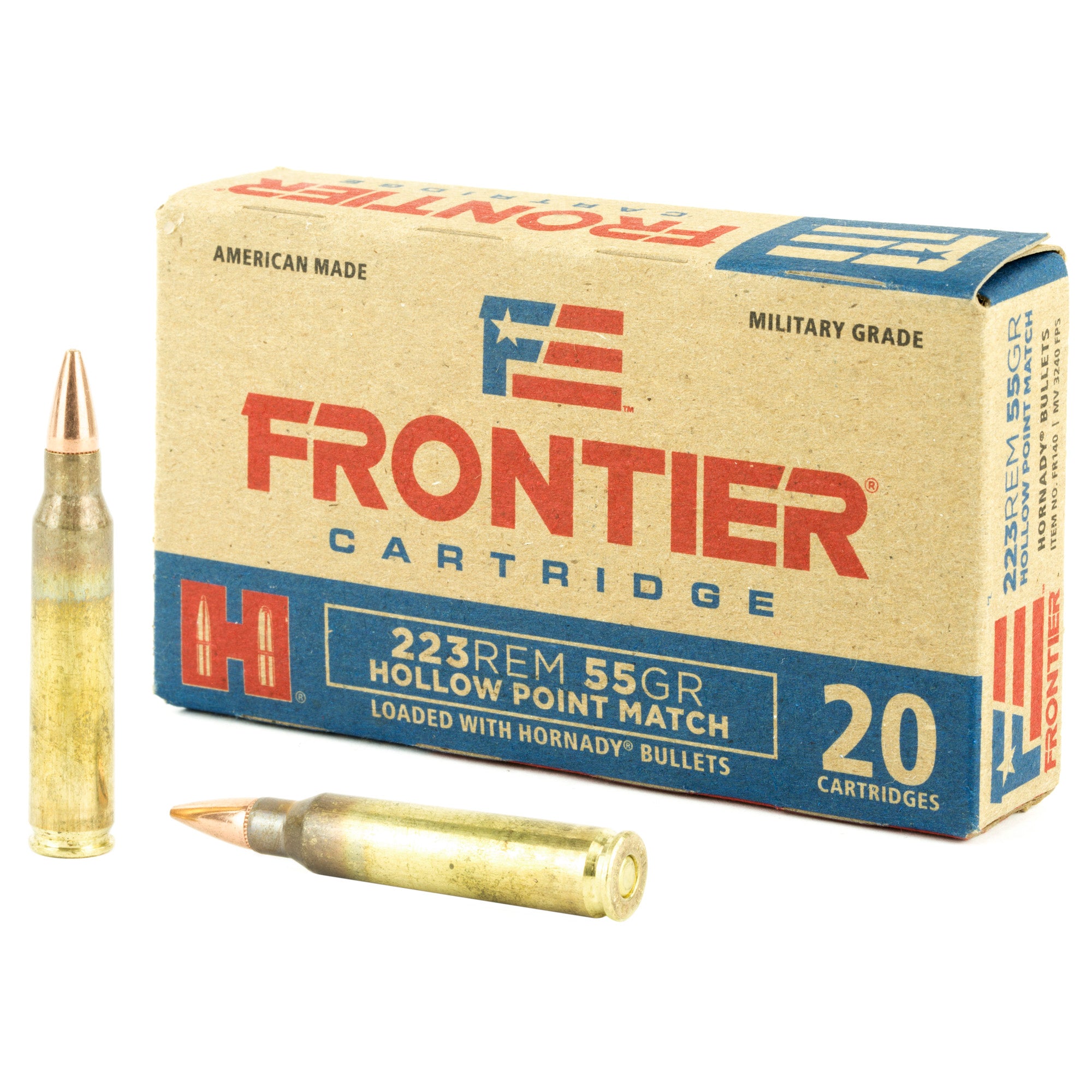 Frontier Cartridge .223 Remington FR140 Lake City Military Grade Match Hollow Point Match 55 Grain