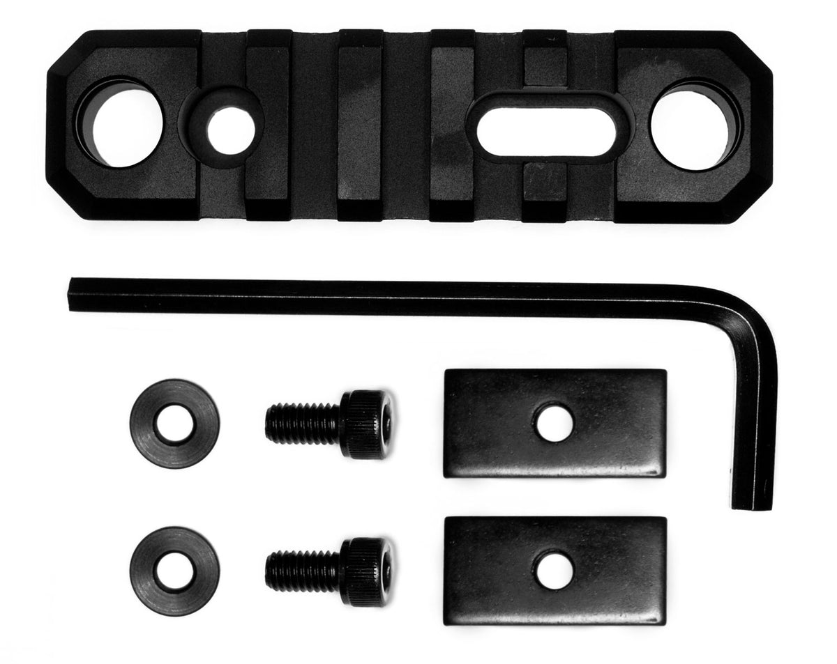 GrovTec GTSW192 AR Stock Picatinny Rail 3.1" 5 Slot Push Button Bases Black Anodized Aluminum