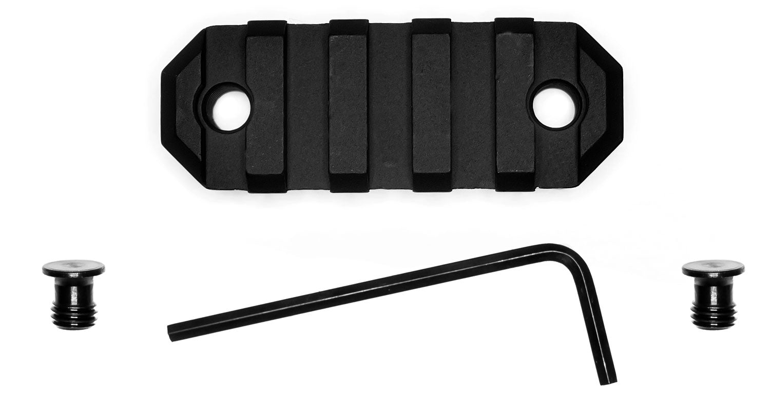 GrovTec GTSW227 KeyMod Picatinny Rail 2.2" 5 Slot Black Hard Anodized Aluminum