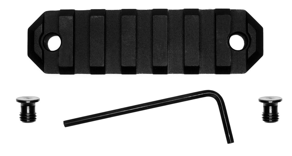 GrovTec GTSW228 KeyMod Picatinny Rail 3" 7 Slot Black Hard Anodized Aluminum