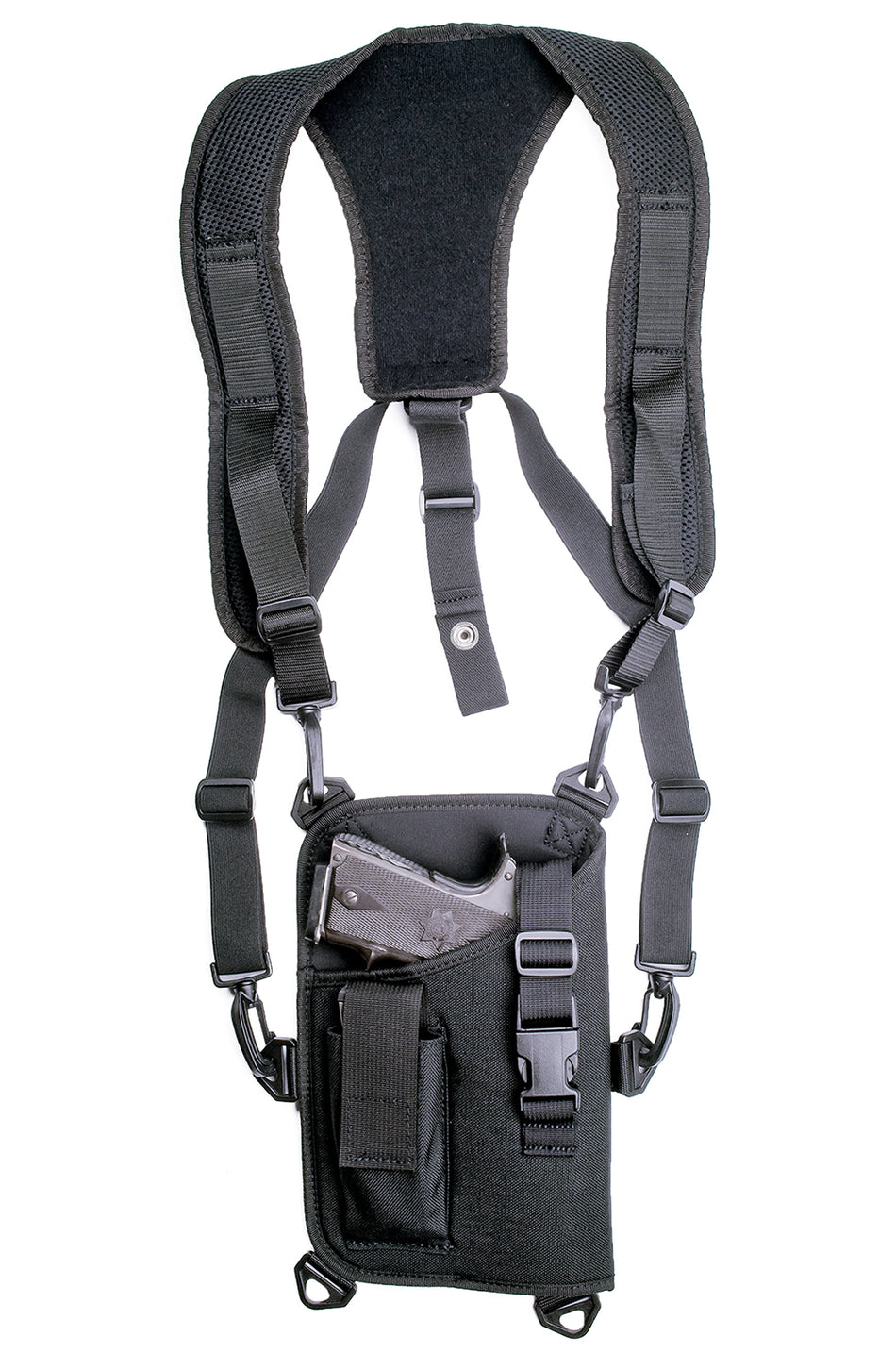 GrovTec US GTHL14905R Trail Pack 1000D Nylon Shoulder Holster Harness for Large Semi-Auto 4.5-5" Barrel RH