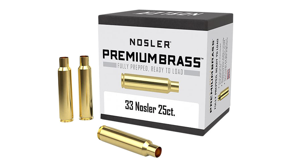 Nosler Premium Brass 33 Nosler Unprimed Rifle Cases 10222 25/Box