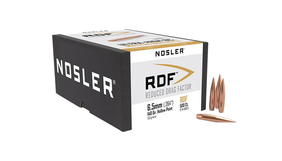 Nosler RDF Reduced Drag Factor Match 6.5 Creedmoor 140gr HPBT Bullets Box of 500