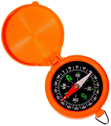 Allen Pocket Compass Orange Luminous Dial with Lanyard Ring