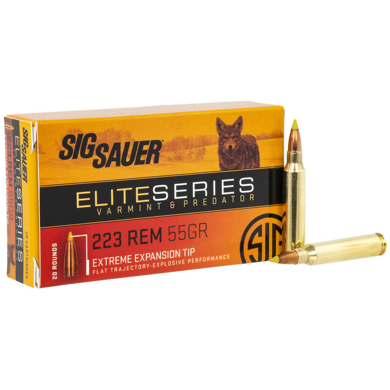 Sig Sauer .223 Remington E223V220 Elite Hunting Varmint & Predator Extreme Expansion Tip 55 Grain