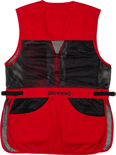 Browning Right-Hand Large Mesh Shooting Vest Black/Red Trim