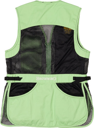Browning Women's XL Mesh Shooting Vest Right-Hand Black/Neomint