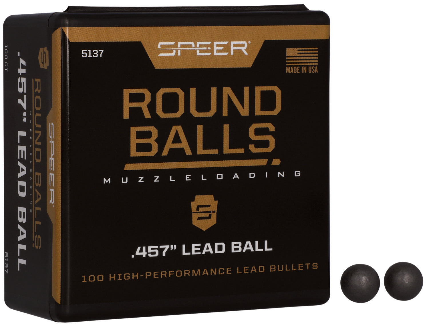 Speer Lead Balls .45 Caliber 143 Grain 100-Pack Traditional Shooting Projectiles