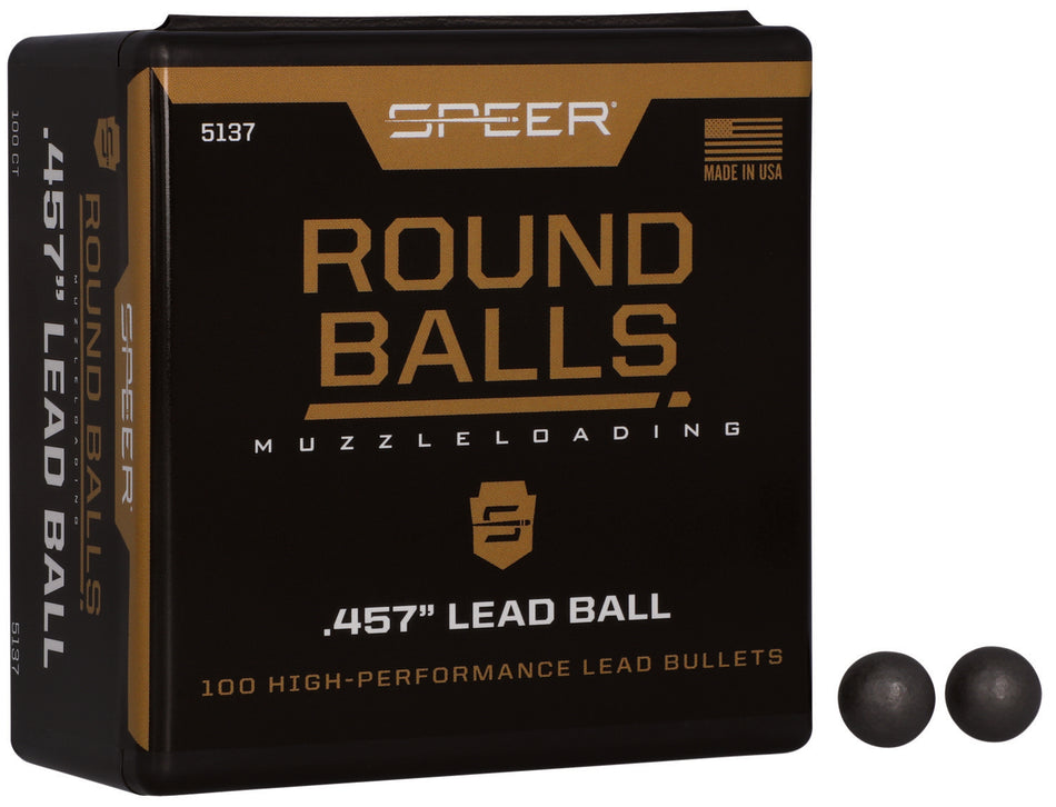 Speer Lead Balls .45 Caliber 143 Grain 100-Pack Traditional Shooting Projectiles