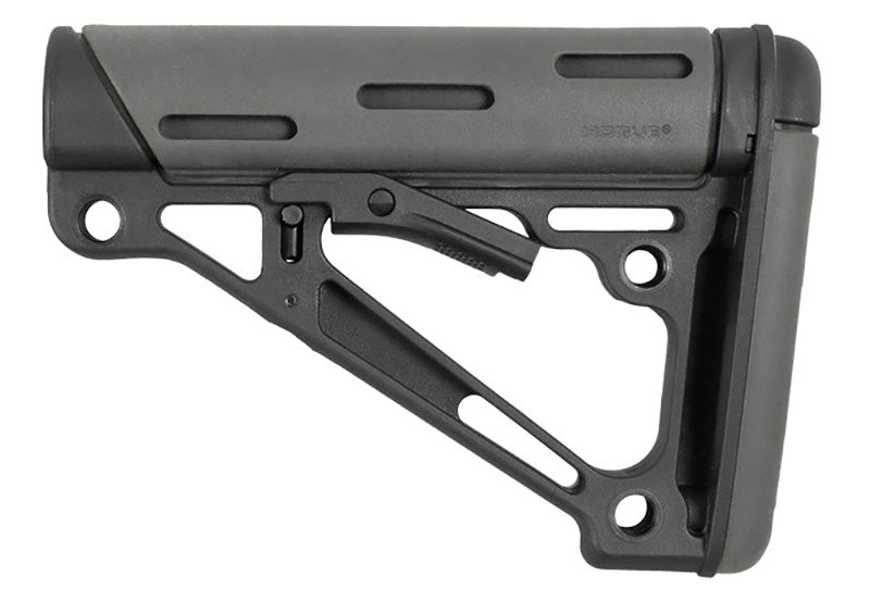 Hogue AR-15 M-16 Collapsible Buttstock, Fits Commercial Buffer Tube, Grey
