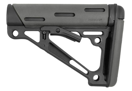 Hogue AR-15 M-16 Collapsible Buttstock, Fits Commercial Buffer Tube, Grey
