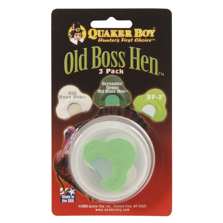 Quaker Boy Old Boss Hen Diaphragm Turkey Call 3-Pack