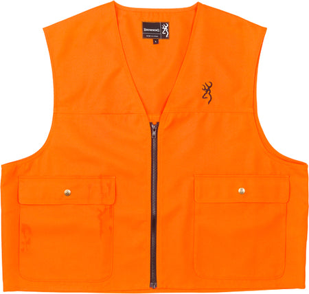 Browning Blaze Orange Junior Safety Vest with Buckmark Medium