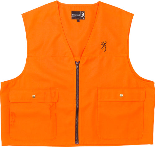 Browning Blaze Orange Junior Safety Vest with Buckmark Large