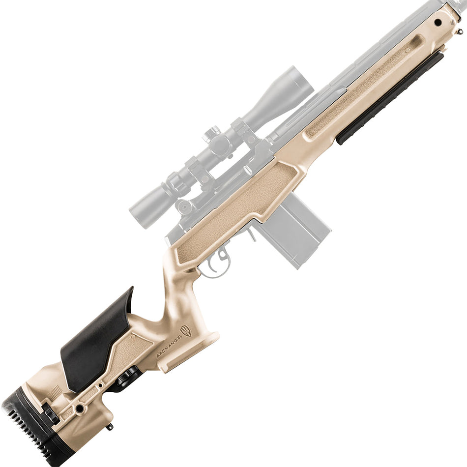 Archangel AAM1ADT Desert Tan Synthetic Fixed Precision Stock Adjustable Cheek Riser Springfield M1A M14