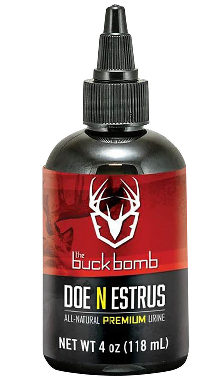 The Buck Bomb Doe N Estrus Liquid Deer Attractant Squeeze Bottle 4 oz