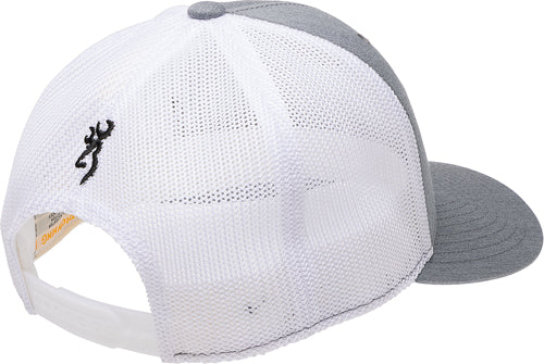 Browning Mustang 110 Gray Mesh Hat with Rec Flag Patch