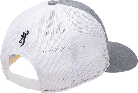 Browning Mustang 110 Gray Mesh Hat with Rec Flag Patch