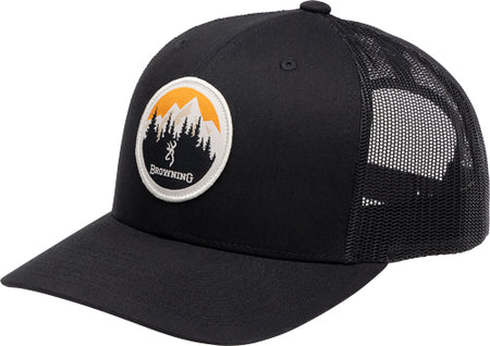 Browning Brimrock Black Mesh Hat with Circle Mountain Patch