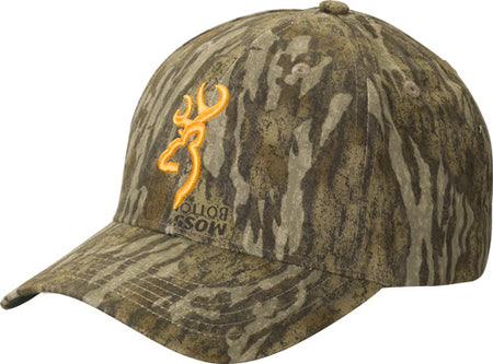 Browning Buckmark Logo Rimfire Baseball Cap Bottomland Camo Velcro