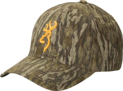 Browning Buckmark Logo Rimfire Baseball Cap Bottomland Camo Velcro