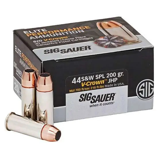 Sig Sauer .44 S&W Special Handgun Ammo  Jacketed Hollow Point JHP 200 grain 
