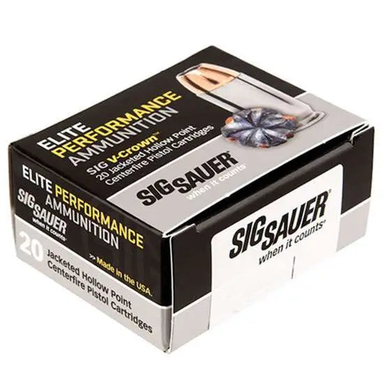 Sig Sauer .44 Magnum Handgun Ammo ELITE PERFORMANCE V- JHP Hollow Point Personal Defense Jacketed Hollow Point JHP 240 grain 