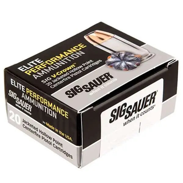 Sig Sauer .45 Long Colt Handgun Ammo ELITE PERFORMANCE JHP Hollow Point Personal Defense Jacketed Hollow Point JHP 230 grain 