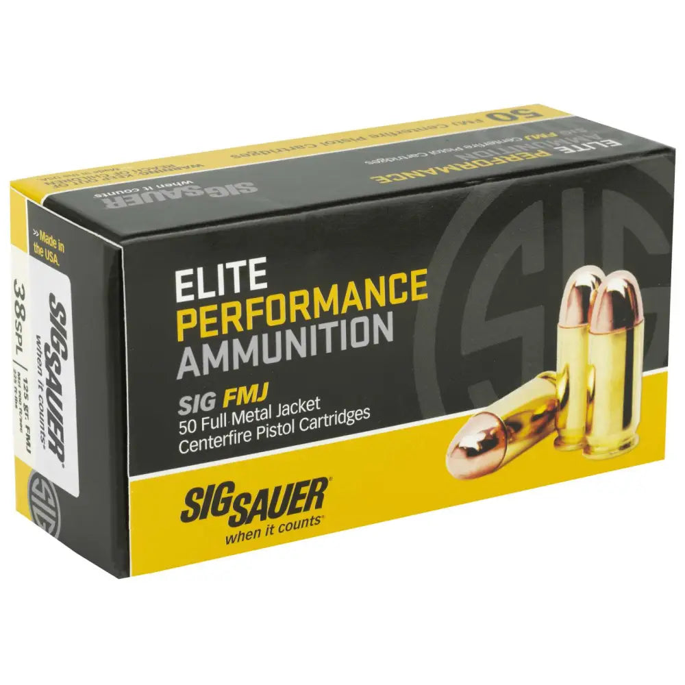 Sig Sauer .38 Special E38SB150 Elite Performance Full Metal Jacket FMJ 125 Grain