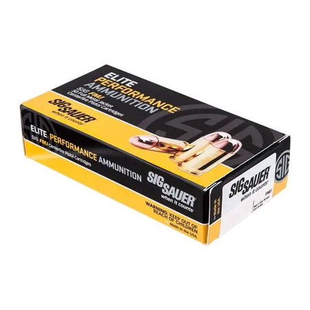 Sig Sauer .38 Super Handgun Ammo Elite Ball FMJ+P Training,Target Full Metal Jacket FMJ 125 grain 