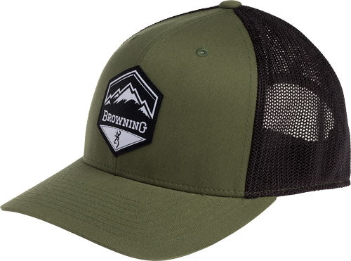 Browning Mountain Buck Loden Mesh Snapback Hat with Buckmark Patch
