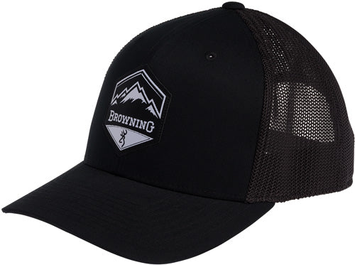 Browning Mountain Buck Black Mesh Snapback Hat with Buckmark Patch