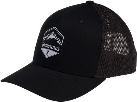 Browning Mountain Buck Black Mesh Snapback Hat with Buckmark Patch